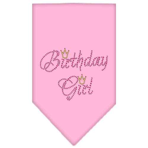 Birthday Girl Rhinestone Bandana Light Pink Large